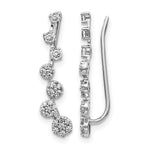 14K White Gold Diamond Ear Climber Earrings - Product Photo