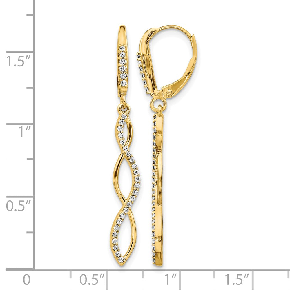 14k Diamond Leverback Earrings - Product Photo
