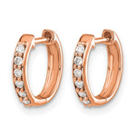 14K Rose Gold Diamond Hinged Hoop Earrings - Product Photo