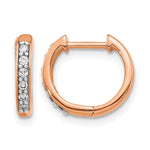 14K Rose Gold Diamond Hinged Hoop Earrings - Product Photo