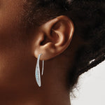 14K White Gold Diamond and Aquamarine Earrings - Product Photo