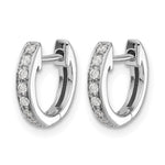 14K White Gold Diamond Hinged Hoop Earrings - Product Photo