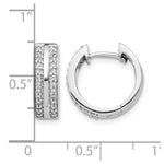 10K White Gold 2-row Diamond Hinged Hoop Earrings - Product Photo