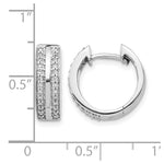 14K White Gold 2-row Diamond Hinged Hoop Earrings - Product Photo