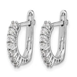 14K White Gold Fancy Hinged Diamond Earrings - Product Photo