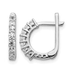 14K White Gold Fancy Hinged Diamond Earrings - Product Photo