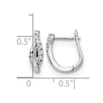 14K White Gold Diamond Hinged Earrings - Product Photo