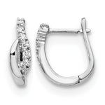 14K White Gold Diamond Hinged Earrings - Product Photo