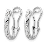 14K White Gold Diamond Omega Back Earrings - Product Photo