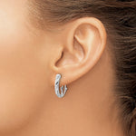 14K White Gold Diamond Omega Back Earrings - Product Photo