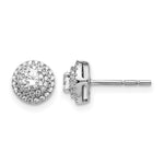 14K White Gold Diamond Cluster Post Earrings - Product Photo