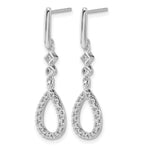 14K White Gold Diamond Teardrop Earrings - Product Photo