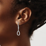 14K White Gold Diamond Teardrop Earrings - Product Photo