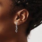 14K White Gold Black and White Diamond Twisted Post Earrings - Product Photo
