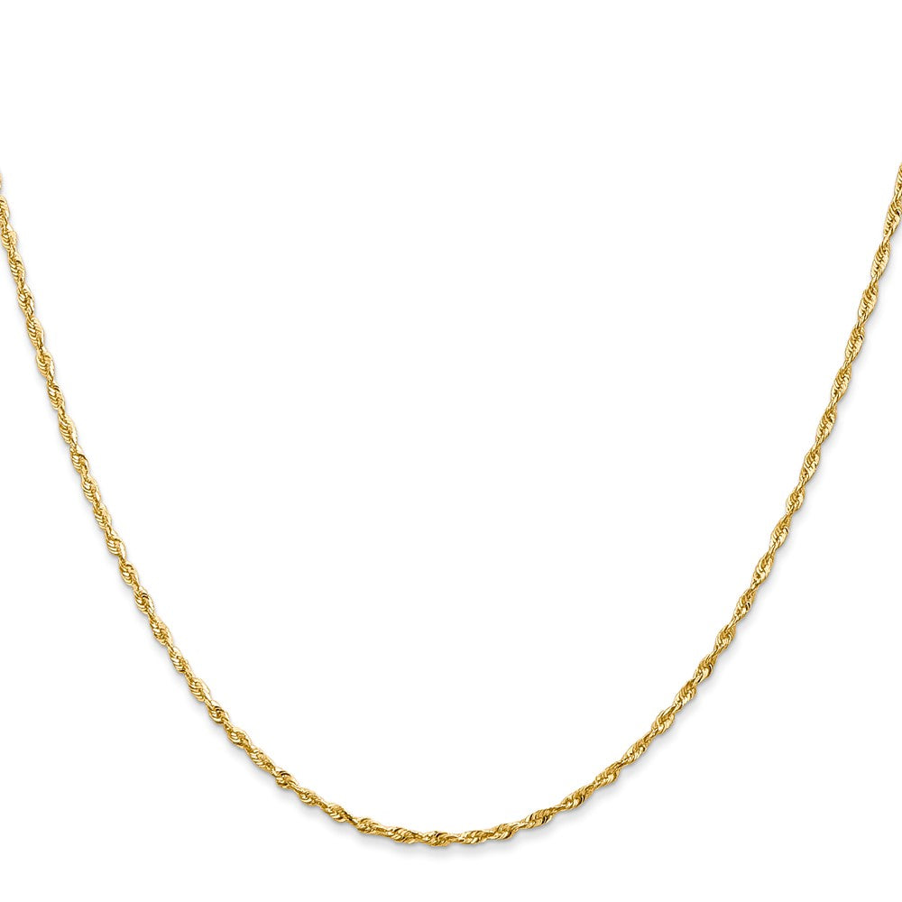 14K Yellow Gold 1.5mm Ultra Diamond-Cut Rope Chain Necklace 14"-24" - Product Photo