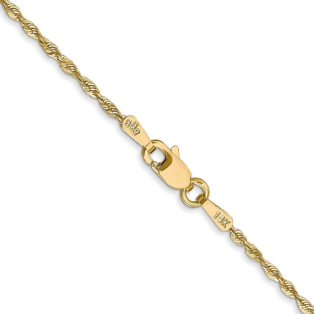 14K Yellow Gold 1.5mm Ultra Diamond-Cut Rope Chain Necklace 14"-24" - Product Photo