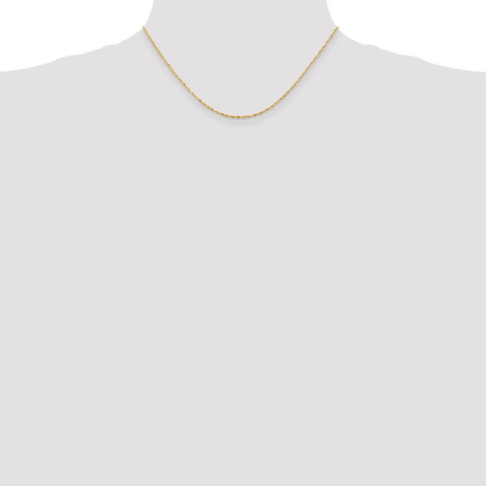14K Yellow Gold 1.5mm Ultra Diamond-Cut Rope Chain Necklace 14"-24" - Product Photo