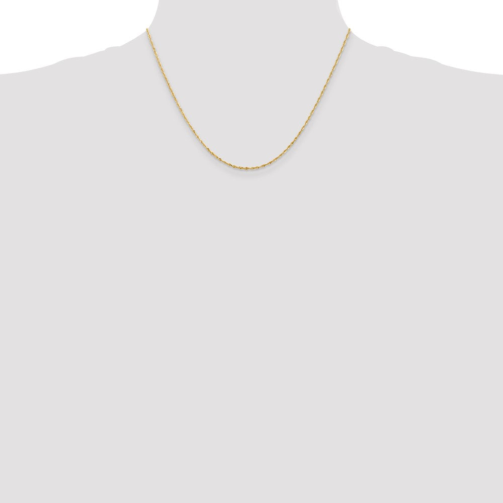 14K Yellow Gold 1.5mm Ultra Diamond-Cut Rope Chain Necklace 14"-24" - Product Photo