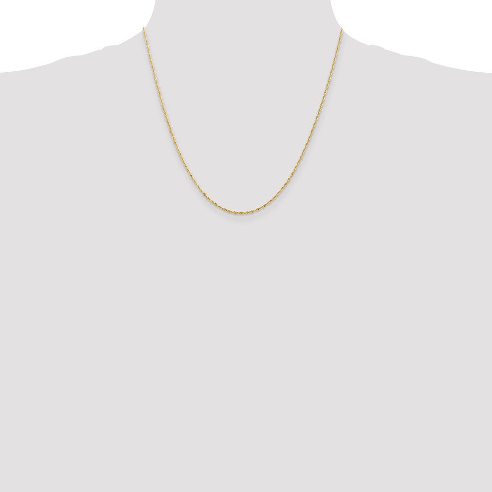 14K Yellow Gold 1.5mm Ultra Diamond-Cut Rope Chain Necklace 14"-24" - Product Photo