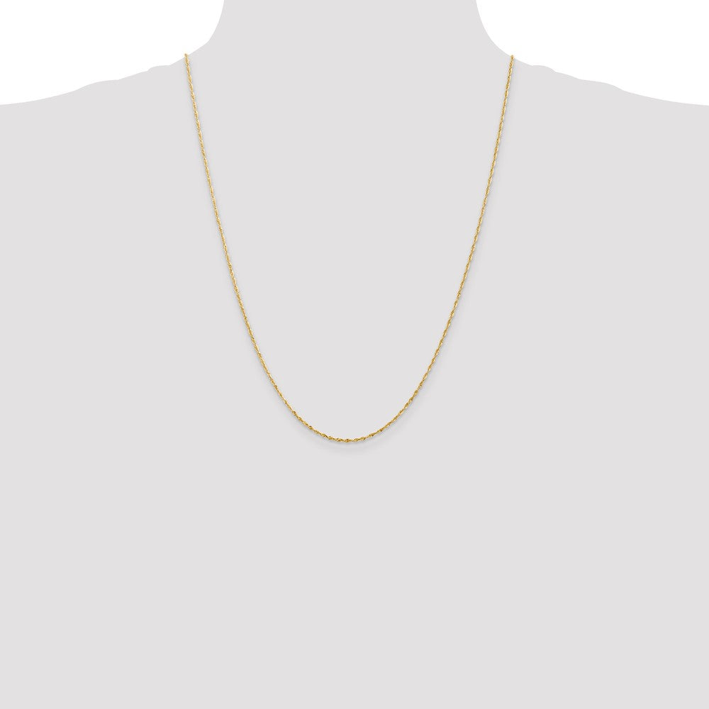 14K Yellow Gold 1.5mm Ultra Diamond-Cut Rope Chain Necklace 14"-24" - Product Photo
