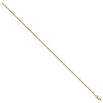 14K Yellow Gold 1.5mm Diamond-cut Ultra Rope Chain Anklet Bracelet 6"-10" - Product Photo