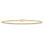 14K Yellow Gold 1.5mm Diamond-cut Ultra Rope Chain Anklet Bracelet 6"-10" - Product Photo
