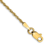14K Yellow Gold 1.5mm Diamond-cut Ultra Rope Chain Anklet Bracelet 6"-10" - Product Photo