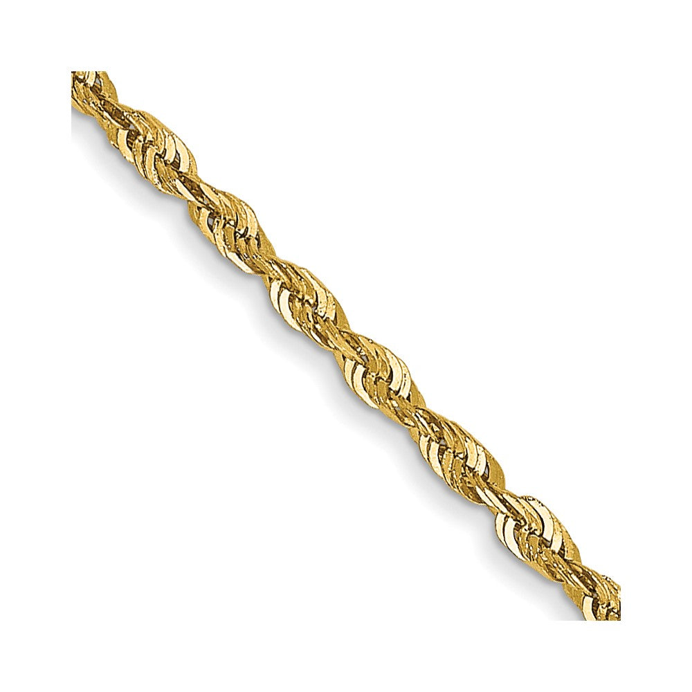 14K Yellow Gold 1.5mm Ultra Diamond-Cut Rope Chain Necklace 14"-24"