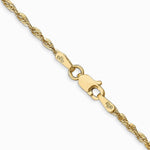 14K Yellow Gold 1.8 mm Ultra Diamond-Cut Lightweight Rope Chain Necklace 16"-24" - Product Photo