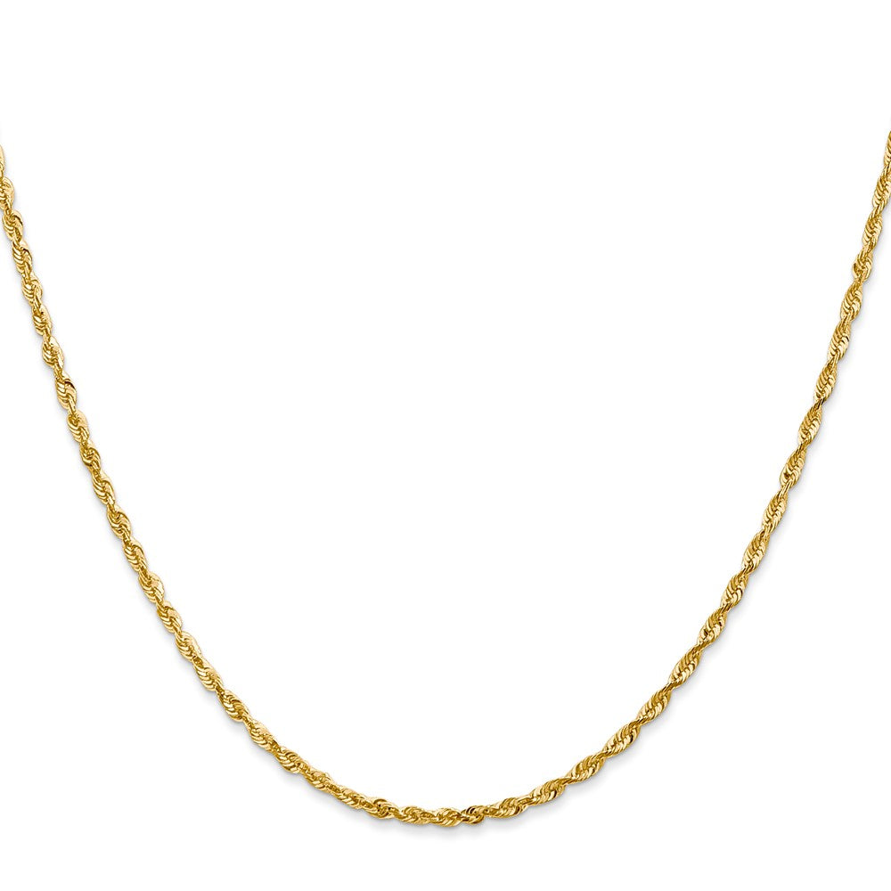 14K Yellow Gold 2.0mm Ultra Diamond-Cut Rope Chain Necklace 16"-24" - Product Photo