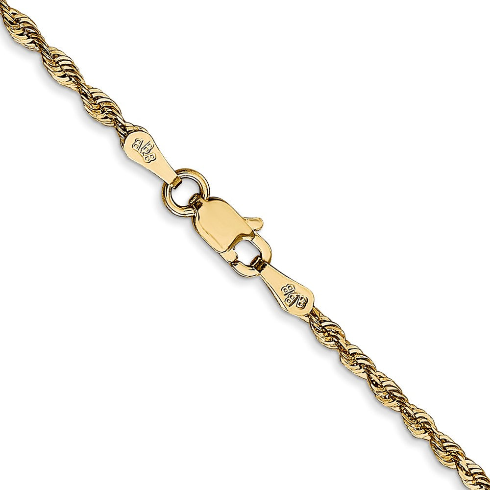 14K Yellow Gold 2.0mm Ultra Diamond-Cut Rope Chain Necklace 16"-24" - Product Photo