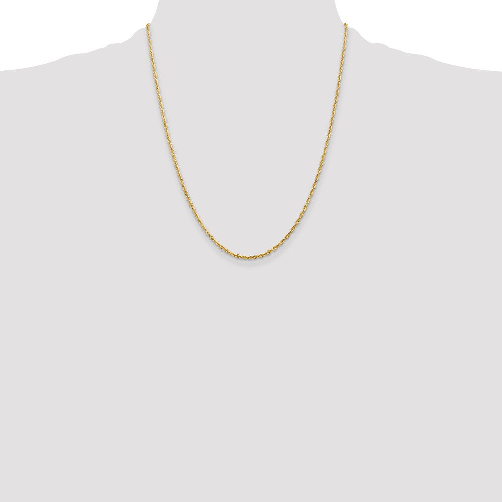 14K Yellow Gold 2.0mm Ultra Diamond-Cut Rope Chain Necklace 16"-24" - Product Photo