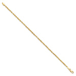 14K Yellow Gold 2.0mm Ultra Diamond-Cut Rope Chain Bracelet 7"-9" - Product Photo