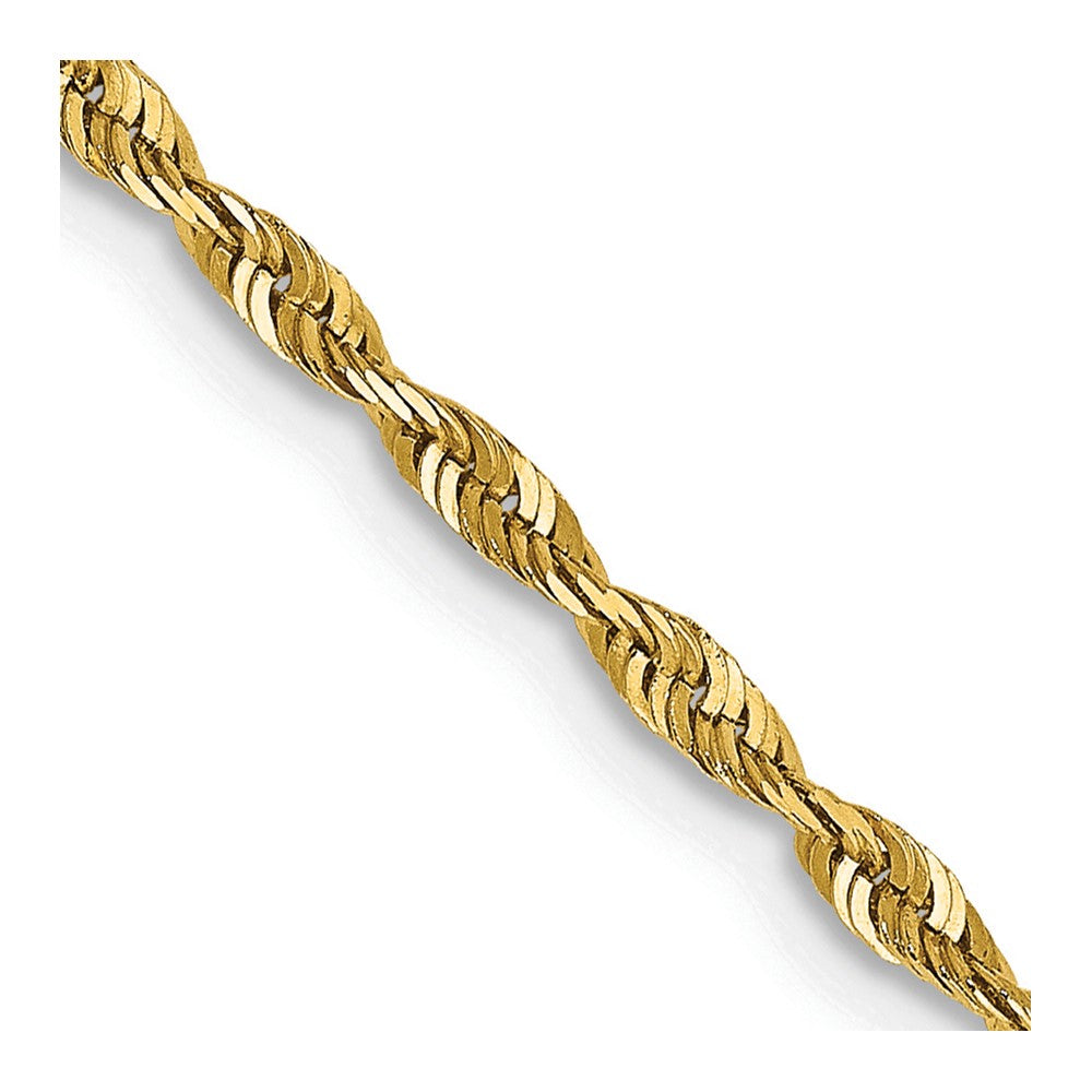 14K Yellow Gold 2.0mm Ultra Diamond-Cut Rope Chain Necklace 16"-24"