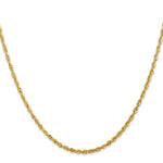 14K Yellow Gold 2.25mm Ultra Diamond-Cut Rope Chain Necklace 16"-24" - Product Photo