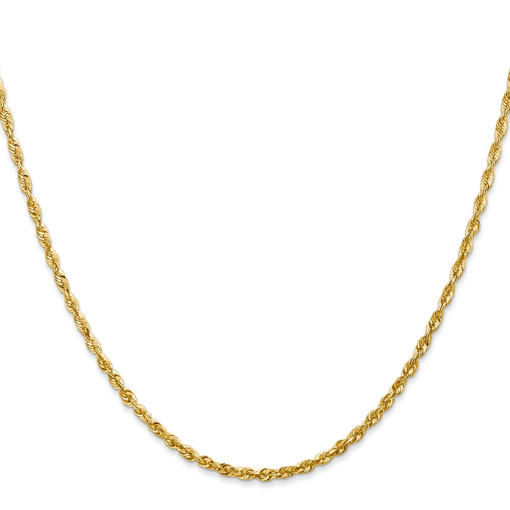 14K Yellow Gold 2.25mm Ultra Diamond-Cut Rope Chain Necklace 16"-24" - Product Photo
