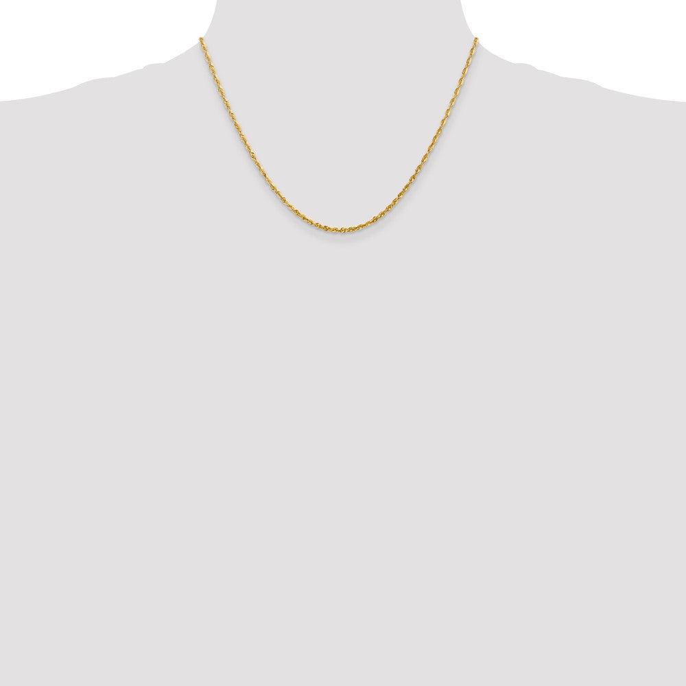 14K Yellow Gold 2.25mm Ultra Diamond-Cut Rope Chain Necklace 16"-24" - Product Photo