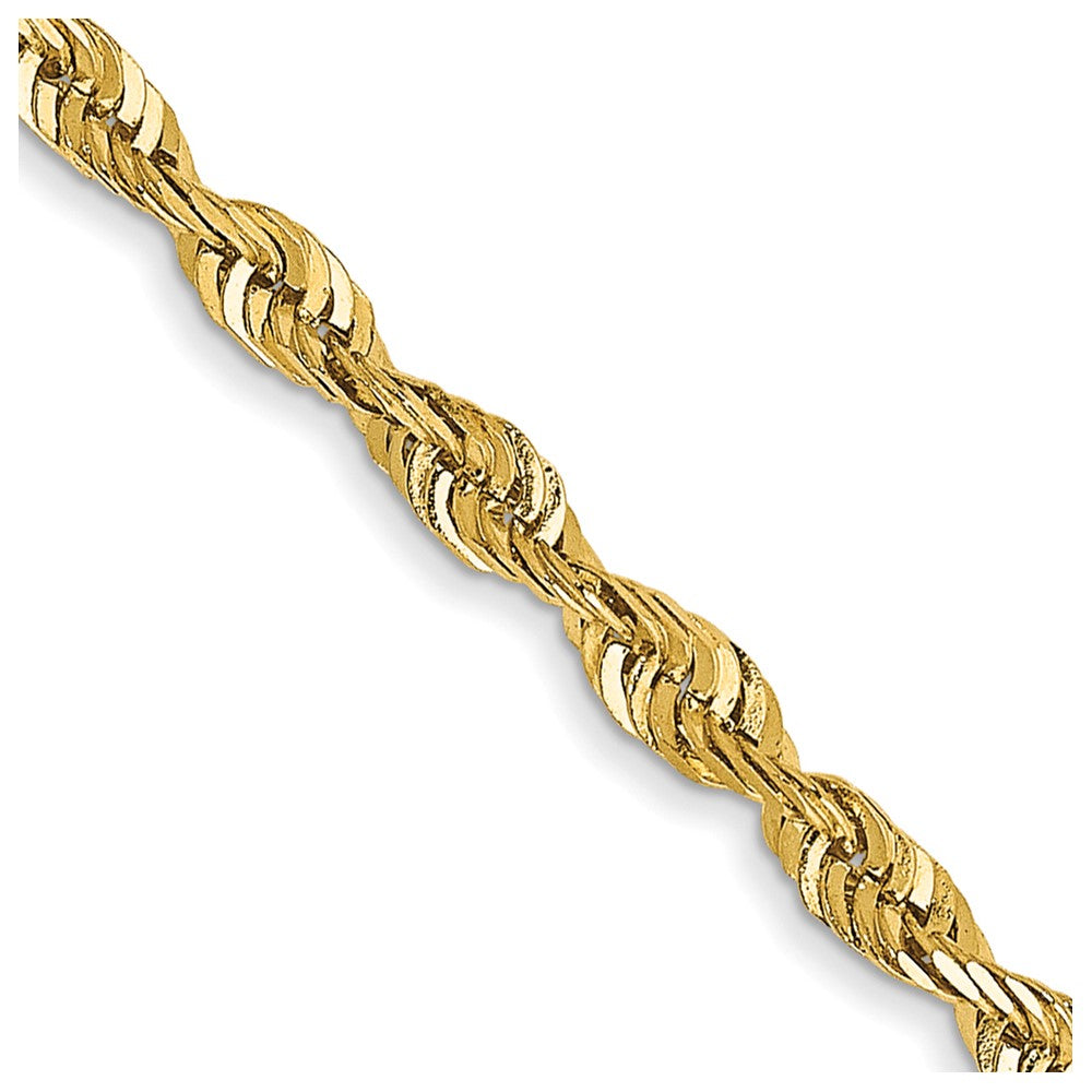 14K Yellow Gold 2.25mm Ultra Diamond-Cut Rope Chain Necklace 16"-24"