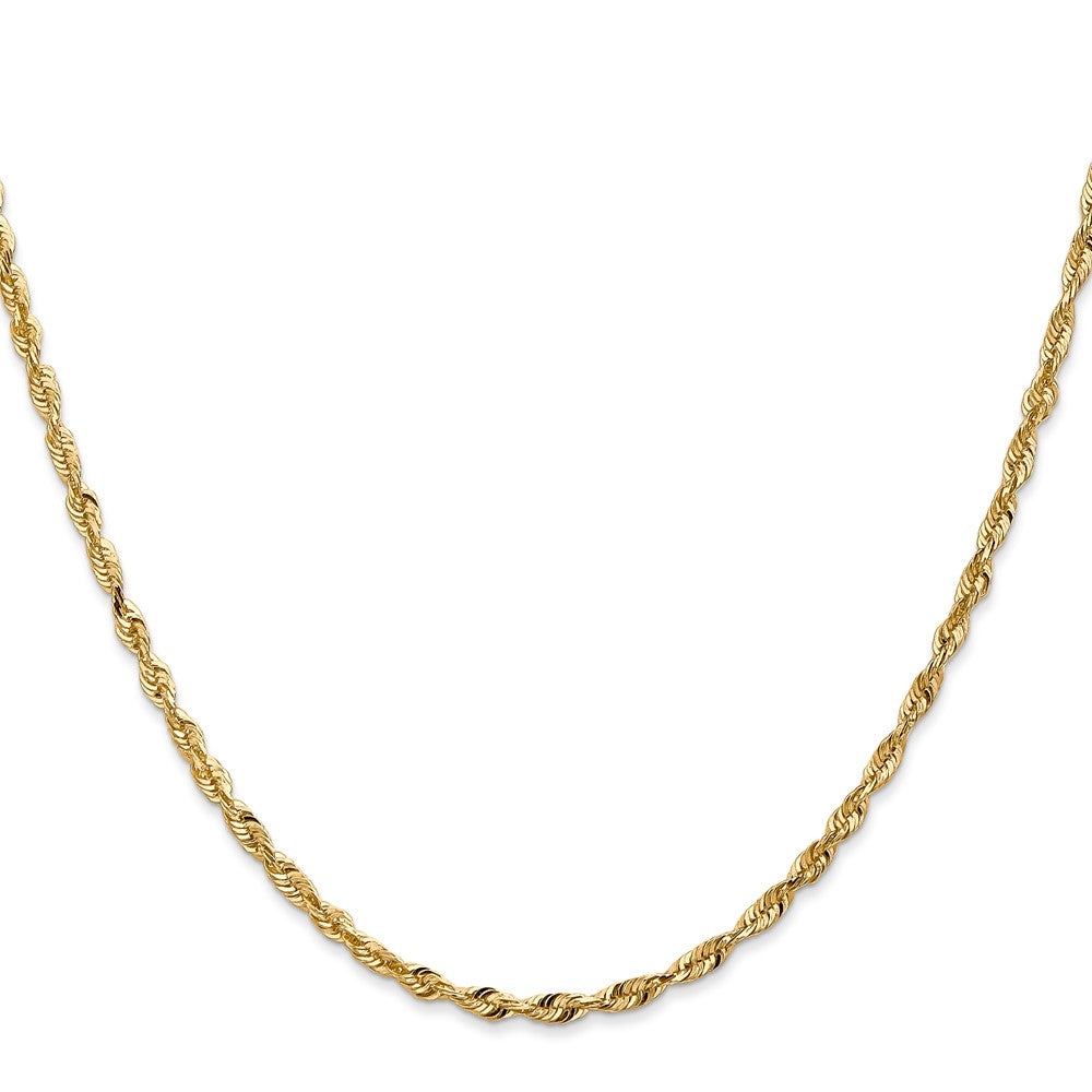 14K Yellow Gold 2.5mm Ultra Diamond-Cut Rope Chain Necklace 18"-24" - Product Photo