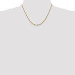 14K Yellow Gold 2.5mm Ultra Diamond-Cut Rope Chain Necklace 18"-24" - Product Photo