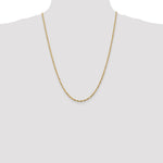 14K Yellow Gold 2.5mm Ultra Diamond-Cut Rope Chain Necklace 18"-24" - Product Photo