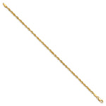 14K Yellow Gold 2.5mm Ultra Diamond-Cut Rope Chain Anklet Bracelet 7"-10" - Product Photo