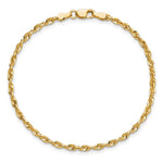 14K Yellow Gold 2.5mm Ultra Diamond-Cut Rope Chain Anklet Bracelet 7"-10" - Product Photo
