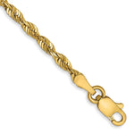 14K Yellow Gold 2.5mm Ultra Diamond-Cut Rope Chain Anklet Bracelet 7"-10" - Product Photo