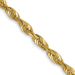 14K Yellow Gold 2.5mm Ultra Diamond-Cut Rope Chain Necklace 18"-24" - Product Photo