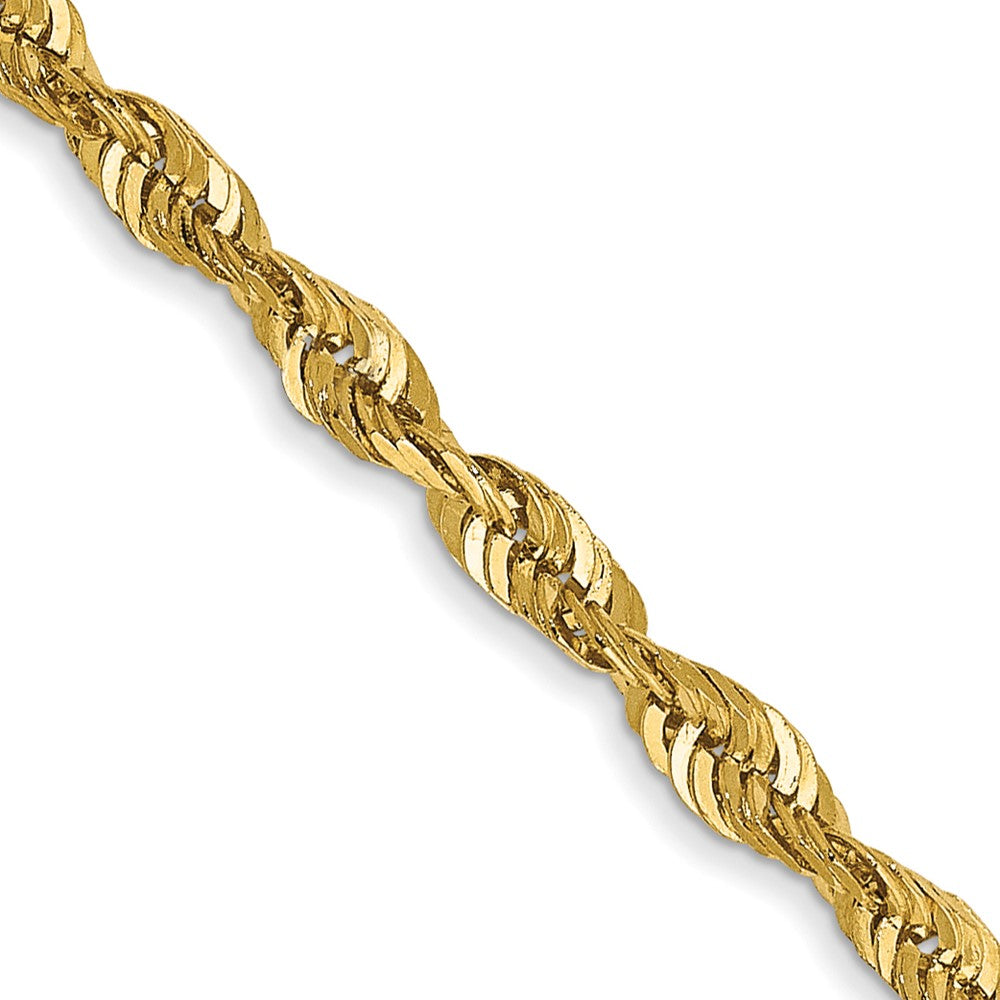 14K Yellow Gold 2.5mm Ultra Diamond-Cut Rope Chain Necklace 18"-24"