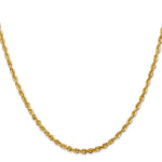14K Yellow Gold 2.75 mm Ultra Diamond-Cut Rope Chain Necklace 20"-24" - Product Photo