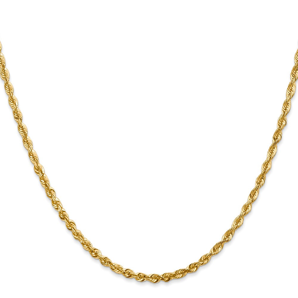 14K Yellow Gold 2.75 mm Ultra Diamond-Cut Rope Chain Necklace 20"-24" - Product Photo