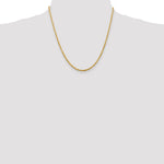 14K Yellow Gold 2.75 mm Ultra Diamond-Cut Rope Chain Necklace 20"-24" - Product Photo