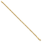 14K Yellow Gold 2.75mm Ultra Diamond-Cut Rope Chain Anklet Bracelet 7"-10" - Product Photo